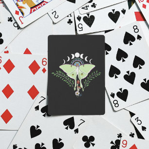 Mystieke Groene Etherische Maanvlinder Hemels Pokerkaarten