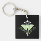 Mystieke Groene Etherische Maanvlinder Hemels Sleutelhanger (Voorkant)