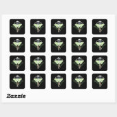 Mystieke Groene Etherische Maanvlinder Hemels Vierkante Sticker (Vel)