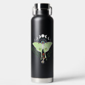Mystieke Groene Etherische Maanvlinder Hemels Waterfles (Voorkant)