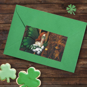 Mystieke Groene Keltische Fee Geheime Wachtwoord I Rechthoekige Sticker