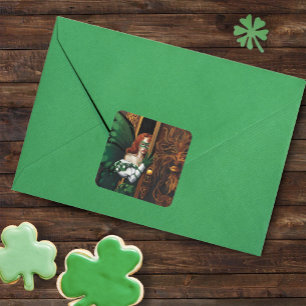 Mystieke Groene Keltische Fee Geheime Wachtwoord I Vierkante Sticker