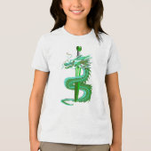 Mystieke Groene Slangendragon Tri-Blend Shirt (Voorkant)