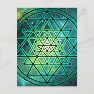 Mystieke Groene Sri Yantra Briefkaart