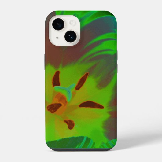 Mystieke groene tulp iPhone hoesje (Achterkant)