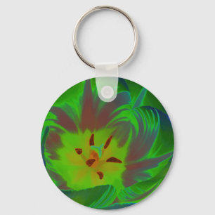 Mystieke groene tulp sleutelhanger