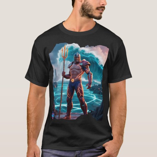 Mystieke H2O King van Atlantis Design T-shirt (Voorkant)