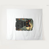 Mystieke Halloween Black Cat Art - Spooky Feline Wandkleed (Voorkant (horizontaal))