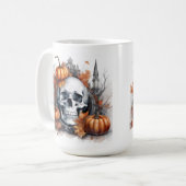 Mystieke Halloween Gothic Skull Art Mystical Koffiemok (Voorkant links)