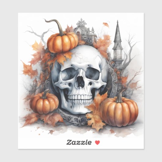 Mystieke Halloween Gothic Skull Art Mystical Sticker (Vel)