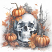 Mystieke Halloween Gothic Skull Art Mystical Sticker (Voorkant)