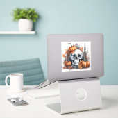 Mystieke Halloween Gothic Skull Art Mystical Sticker (Laptop op bureau)