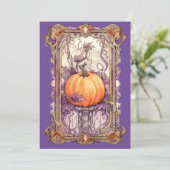 Mystieke Halloween Tarot Feestdagenkaart (Staand voorkant)