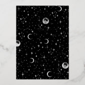 Mystieke Halve Maan Sterrennacht Boho Bruiloft Folie Uitnodiging (Achterkant)