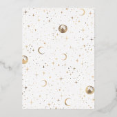 Mystieke Halve Maan Sterrennacht Boho Bruiloft Folie Uitnodiging (Achterkant)