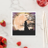 Mystieke heks en kat volle maan servet (Insitu)