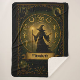 Mystieke heks Gepersonaliseerde Deken Oude Symbool