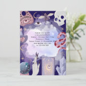 Mystieke heks Halloween feest Kaart (Staand voorkant)