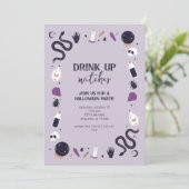 Mystieke heks Halloween Party Uitnodiging (Staand voorkant)