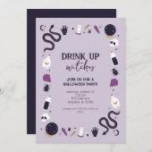 Mystieke heks Halloween Party Uitnodiging (Voorkant / Achterkant)