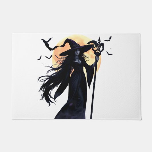 Mystieke heks onder een volle maan deurmat (Voorkant)