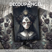 Mystieke heks: Roos - Decoupage - Inpakpapier Vel