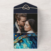 Mystieke hemelse bruiloft alles in één uitnodiging (Buitenkant)