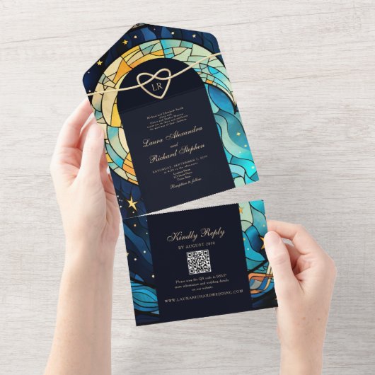 Mystieke hemelse bruiloft alles in één uitnodiging (Afscheurbaar)