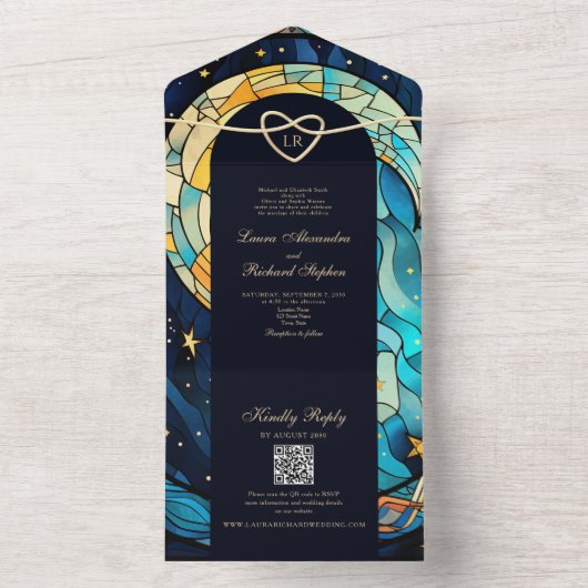 Mystieke hemelse bruiloft alles in één uitnodiging (Binnen)