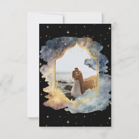 Mystieke Hemelse Foto Sla de datum op Kaart (Achterkant)