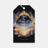 Mystieke Hemelse Gouden Maan Huwelijk Dank U Cadeaulabel (Voorkant)