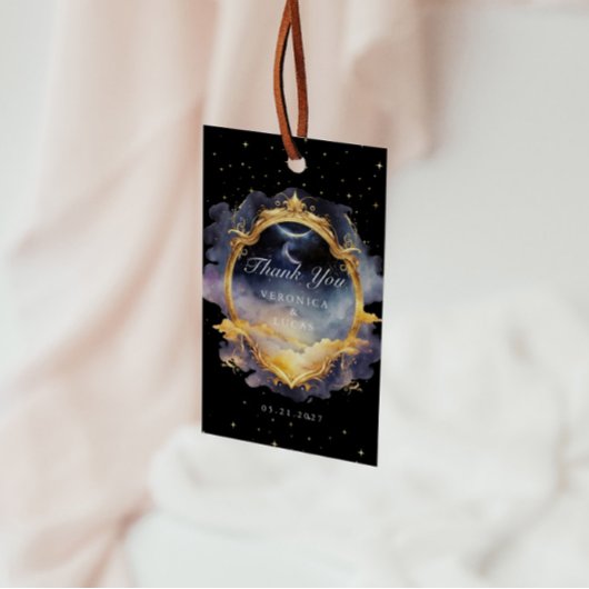 Mystieke Hemelse Gouden Maan Huwelijk Dank U Cadeaulabel