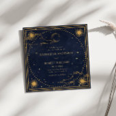 Mystieke Hemelse Gouden Maan Sterren Plein Huwelij Kaart