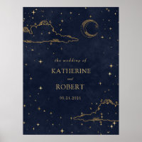 Mystieke Hemelse Gouden Maan Wolken Bruiloft