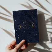 Mystieke Hemelse Gouden Maan Wolken Trouwen Kaart