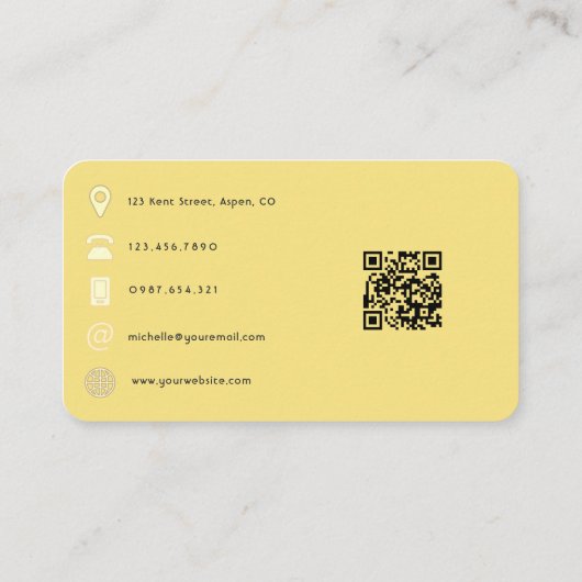 Mystieke Hemelse Gouden Moten QR Code Visitekaartje (Achterkant)