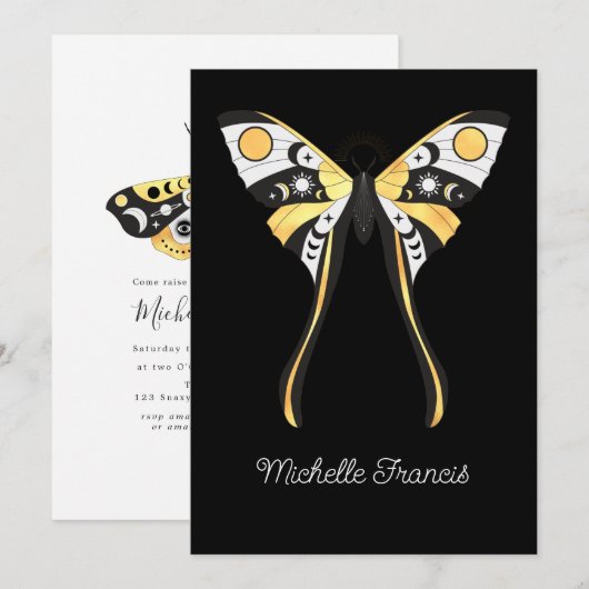 Mystieke Hemelse Gouden Motten Kaart (Voorkant / Achterkant)