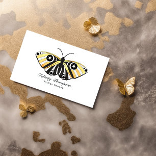 Mystieke Hemelse Gouden Motten QR Code Visitekaartje
