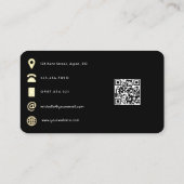 Mystieke Hemelse Gouden Motten QR Code Visitekaartje (Achterkant)