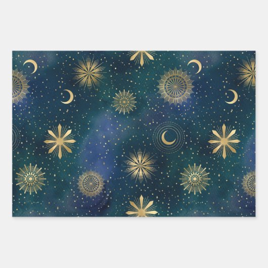Mystieke Hemelse Groene Verpakkende Document Blade Inpakpapier Vel (Voorkant 3)