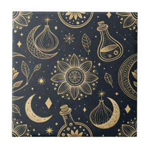Mystieke Hemelse Hekserij - Gouden Botanisch (2) Tegeltje