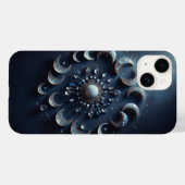 Mystieke Hemelse Maanfasen - Elegante Blauwe Edels Case-Mate iPhone Case (Achterkant (horizontaal))