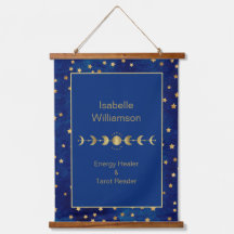 Mystieke Hemelse Sterren Maanfase Marineblauw