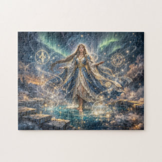 Mystieke Hemelse Tovenares Gouden Fantasie Legpuzzel