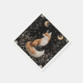 Mystieke Hemelse Vos en Bloemen Servet (Hoek)