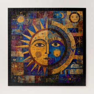 Mystieke Hemelse Zon Maan Alchemie Legpuzzel
