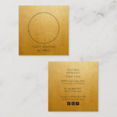 Mystieke hemelse zon maan tarot lezer goud vierkante visitekaartje (Voorkant / Achterkant)