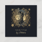 Mystieke hemelse zon maan vierkante visitekaartje (Voorkant)