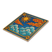 Mystieke Hemelse Zon & Wolken Tegeltje (Zijkant)