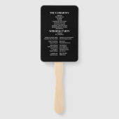 Mystieke Hemelse Zwart en Gouden Bruiloft Handwaaier (Achterkant)